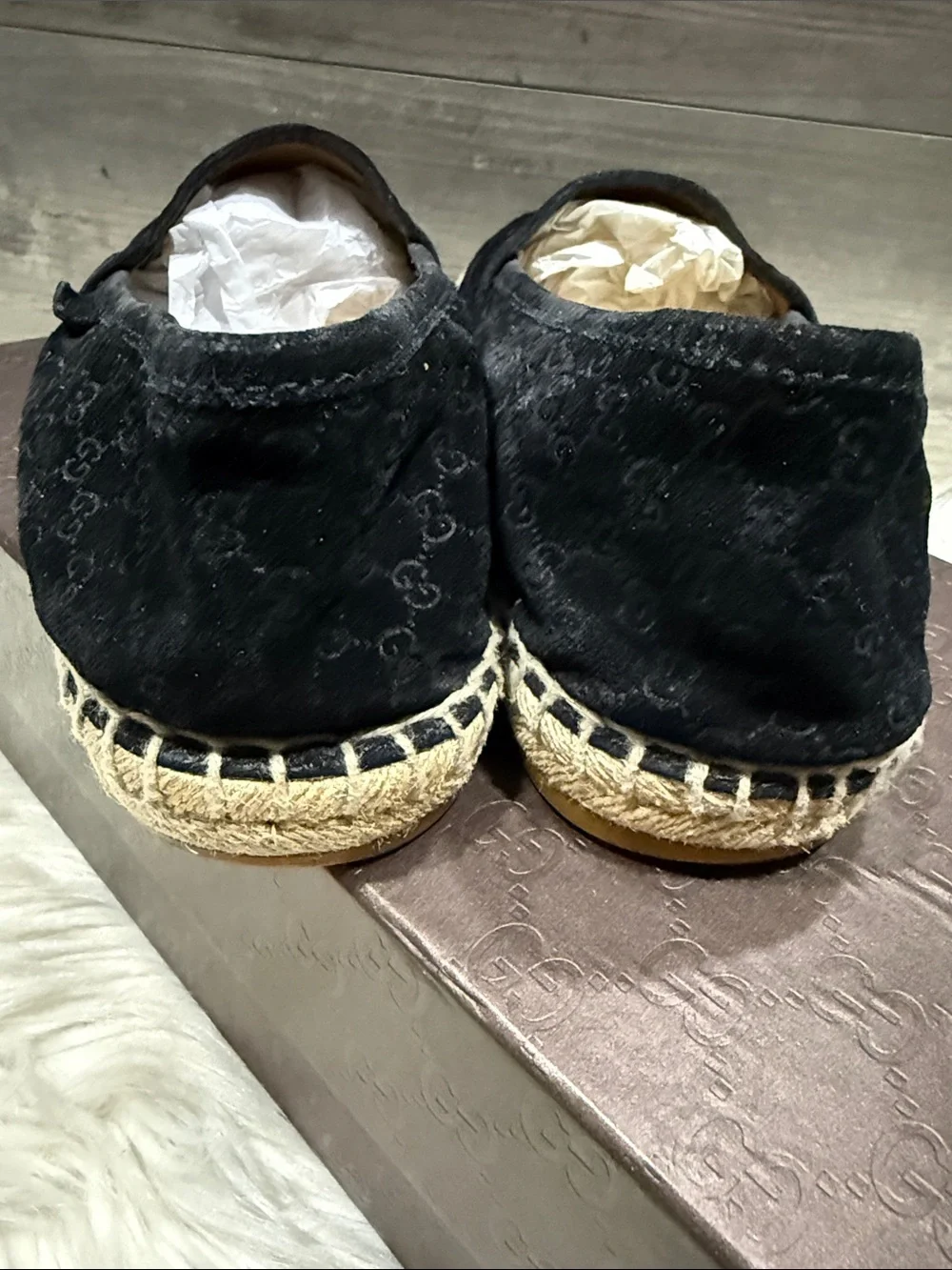 GUCCI Micro Guccissima Suede Espadrilles
